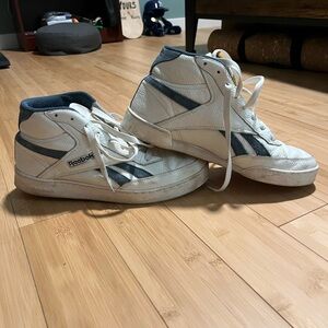 Reebok White and Navy High-Top Shoes Men’s